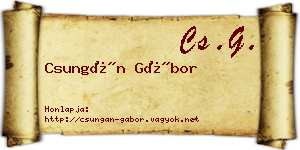 Csungán Gábor névjegykártya